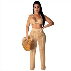 Beach 2 pieces long pants set